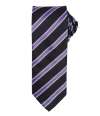PR783 Premier Waffle Stripe Tie Black / Rich Violet colour image